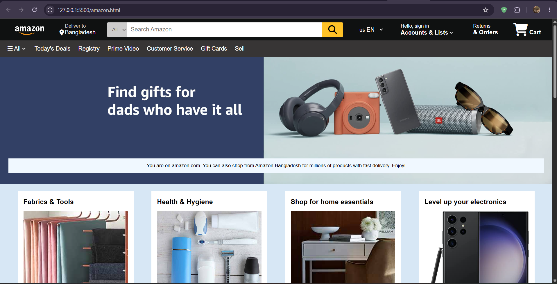 Amazon Clone project screenshot